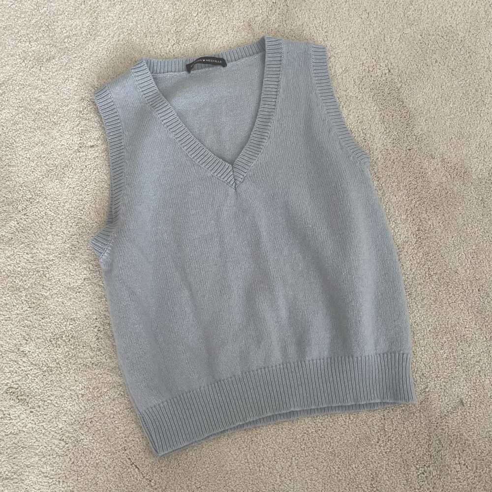 BRANDY MELVILLE BLUE WOOL VEST TOP